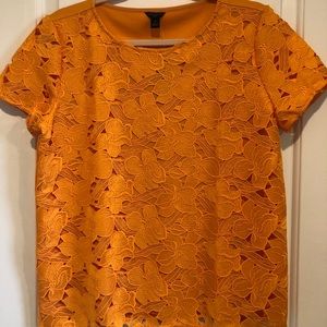 Ann Taylor floral lace short sleeve